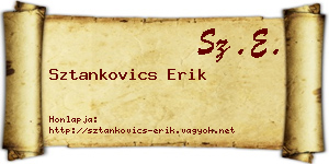 Sztankovics Erik névjegykártya